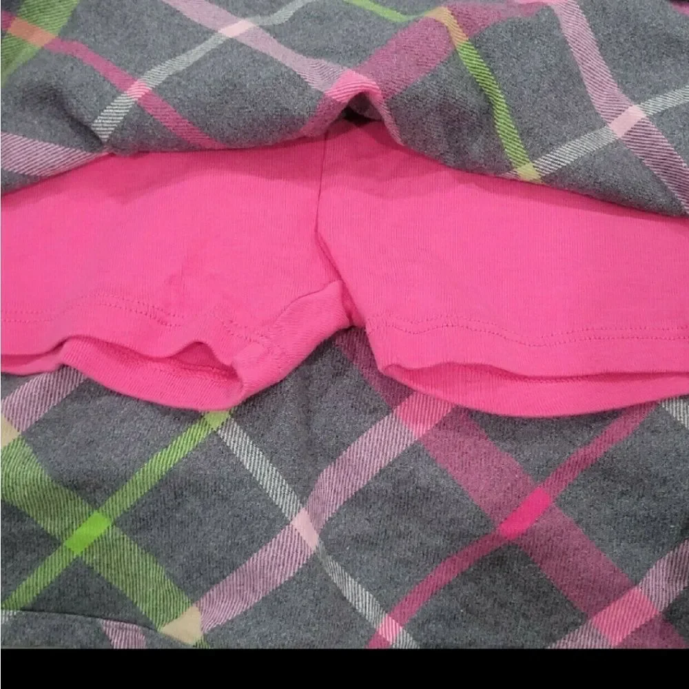 Gymboree grey pink plaid skirt